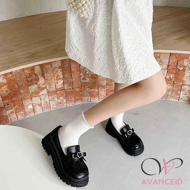 Exclusive Avanceid 1909 Loafers Sepatu Sneakers Wanita Kerja Docmart Hitam