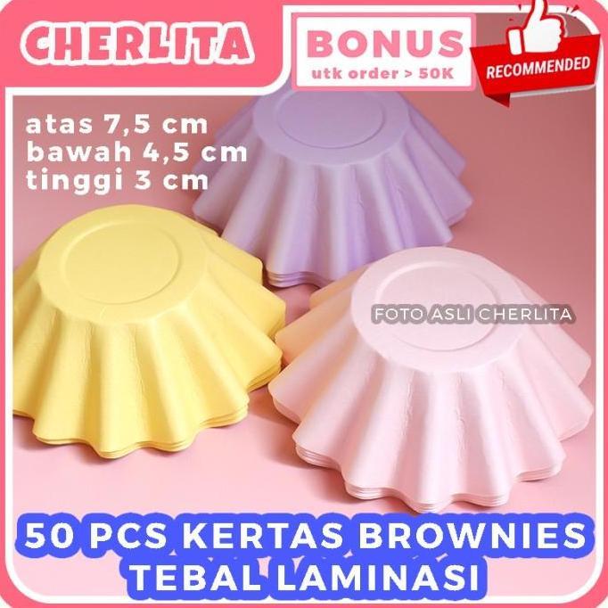 Kertas Cup Brownies Tebal Foodgrade Cupcake Kue Potong Cantik Laminasi