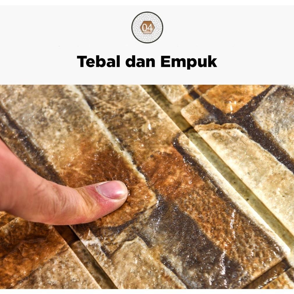 HOT WALLPAPER HOME OFFCIAL STORE - Wallpaper Dinding 3D Foam Pola Bata Merah 70x70cm(Tebal 4.5mm) Hi