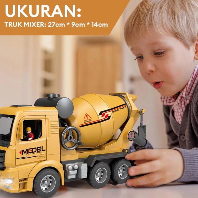 ORIGINAL SHEACC Mainan RC Truck Mixer Batere Cas / Mobil Truk Molen Remote Control + Baterai Cas Tru