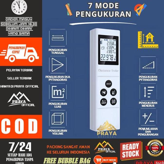 Okravisma81 - LS-P5 Meteran laser 5m laser distance meter / meteran laser PRAYATECH 5 meter digital