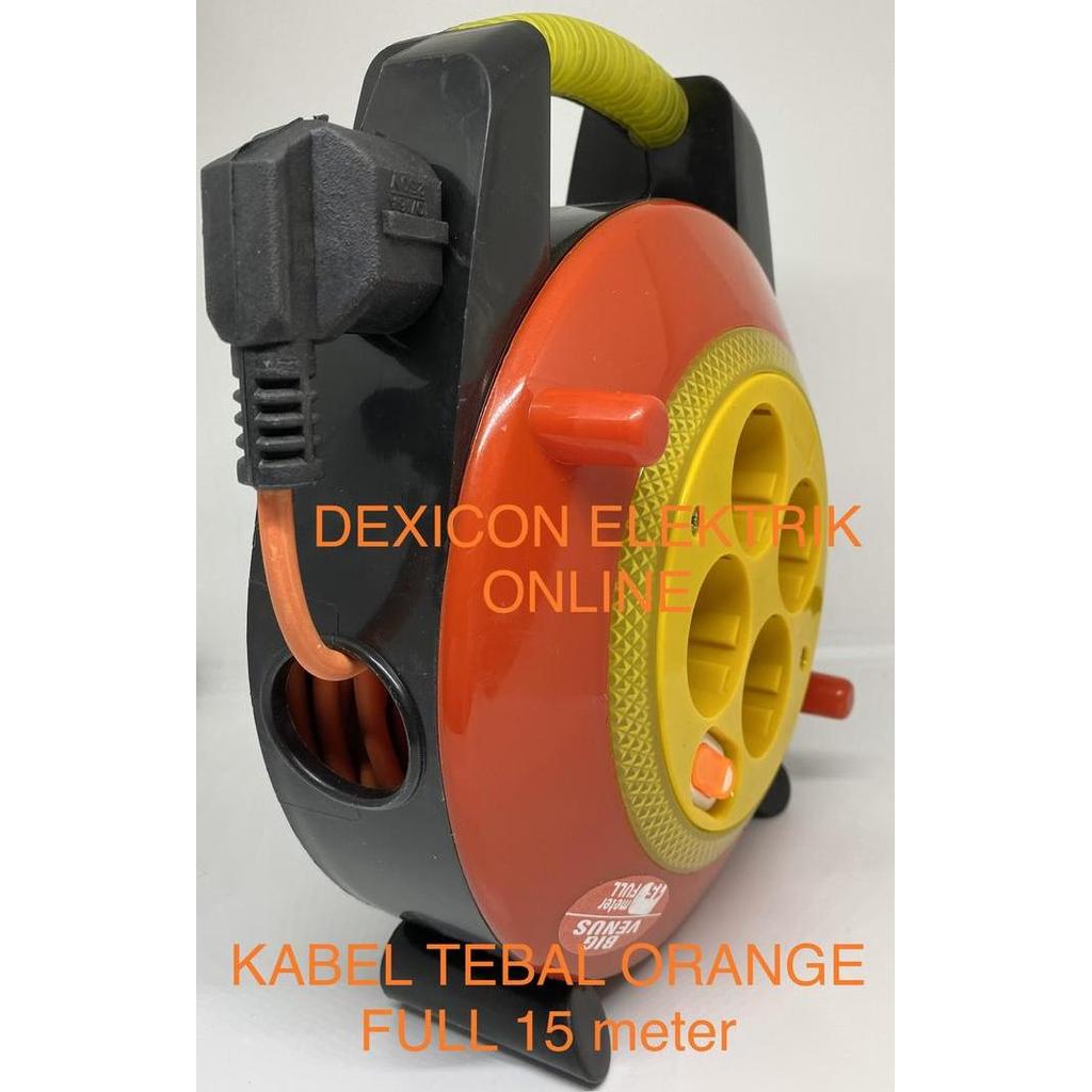 Denki- Stop Kontak Venus 15 Meter Full/Roll Kabel/Kabel Box/Kabel Gulungan