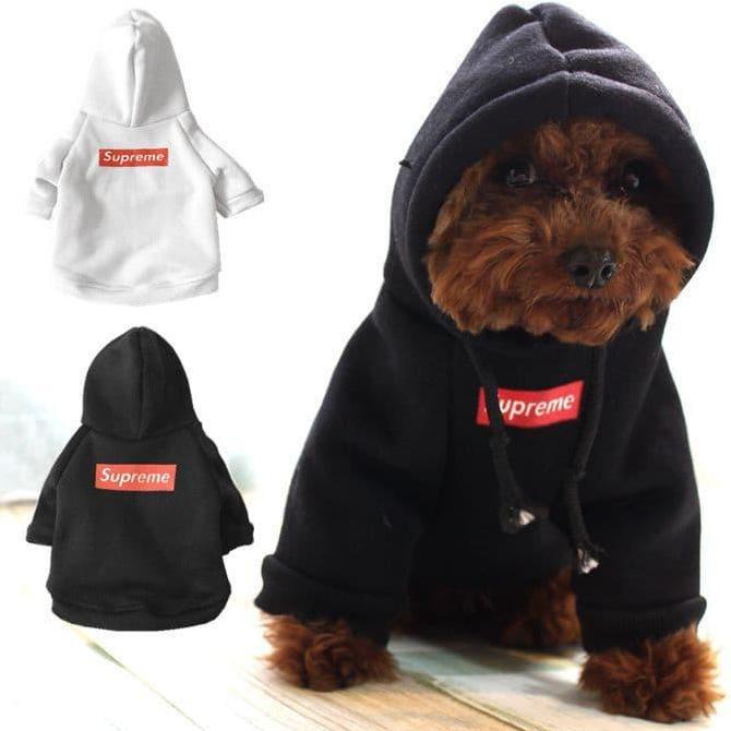 Baju Anjing Supreme / Hoodie Anjing / Baju Kucing / Hoodie Supreme