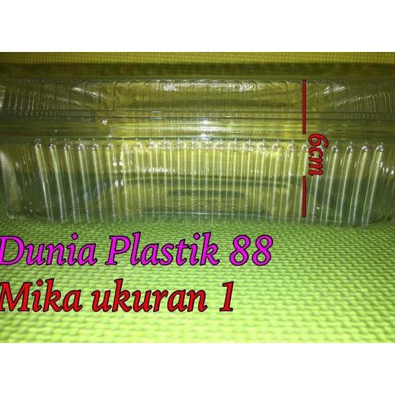 plastik mika ukuran 1 box kotak mika plastik bening tempat bolu kecil