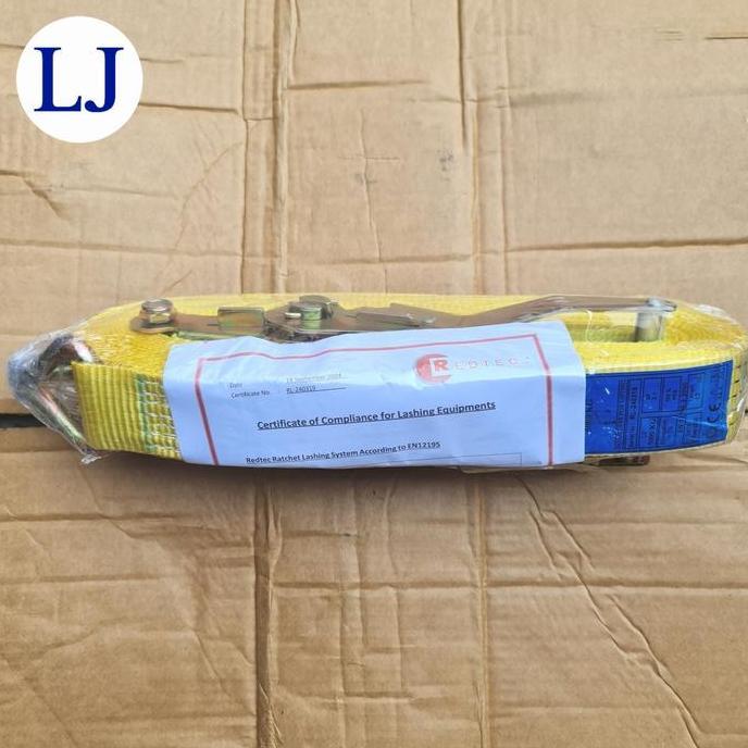 RedTec Webbing Cargo Lashing 5 Ton x 10 Meter Ratchet Tie Down / Track Belt 10 Mtr