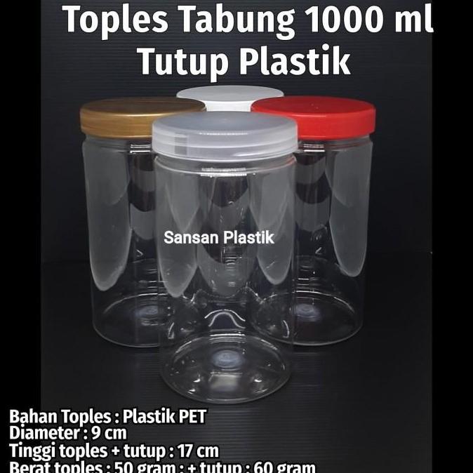 Toples Plastik 1000ml / Toples Tabung 1000ml ECERAN / Toples Tabung