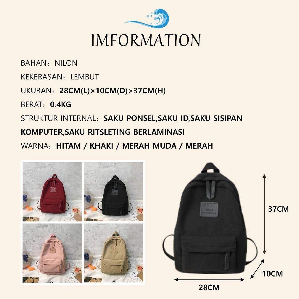 Sale Ready COD Tas Ransel Wanita Korean Backpack Polos Baby Bag Baru Tas Ransel eiger Anak Sekolah s