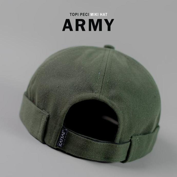 KATSAE - Peci Miki Hat / Topi Peci / Peci Hitam peci putih Polos Kopiah Dewasa Katun Nyaman Muslim S