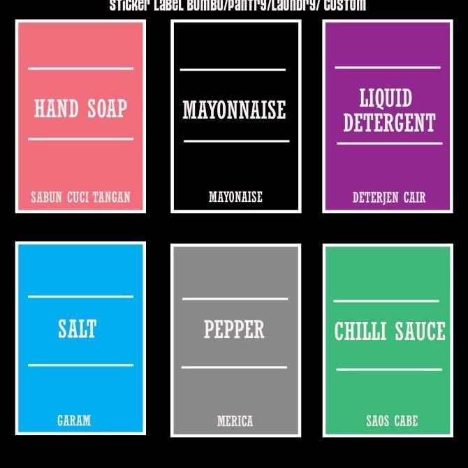 STICKER BUMBU DAPUR/PANTRY/LAUNDRY/WARNA/CUSTOM/STIKER AJA/LABEL BUMBU