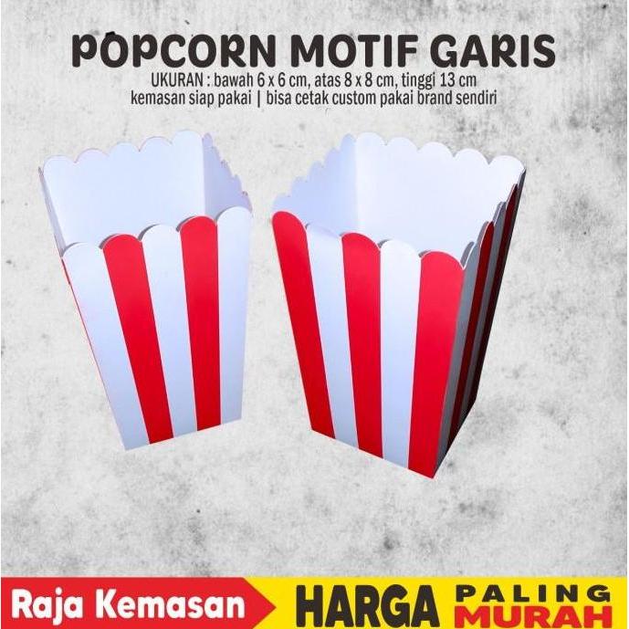BOX POPCORN GARIS MERAH FOOD GRADE
