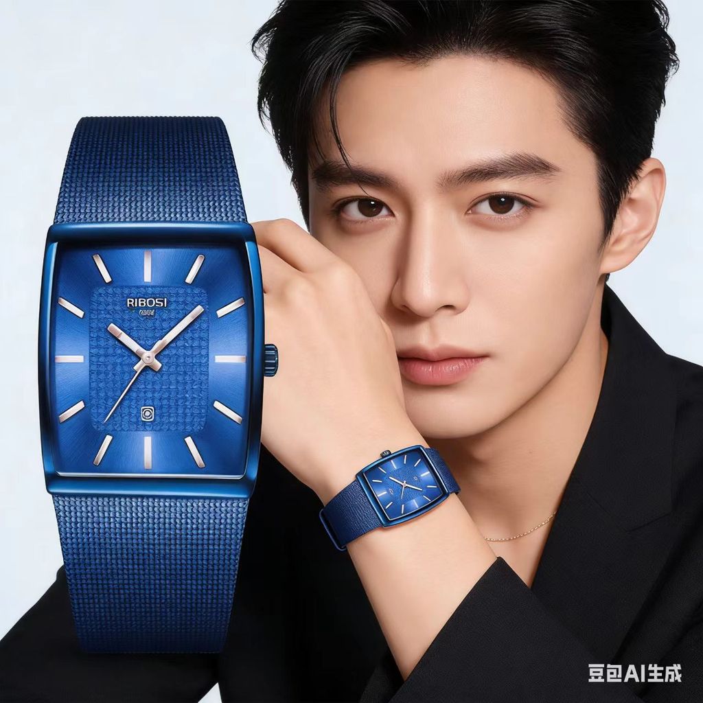 Ini Jam TanganJam Tangan Pria, Jam Tangan Persegi Panjang Pria, Sabuk Baja Swiss Kelas Atas Olahraga