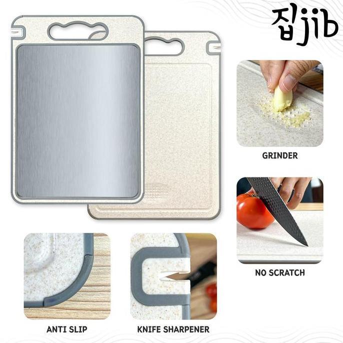 JIB Bundle Black Diamond Knives Set 4+2 & Double Sided Cutting Board
