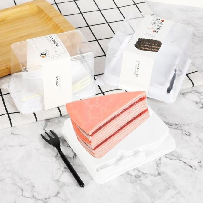 10pcs tray mika segitiga Premium tray mika mini dus box kue potong