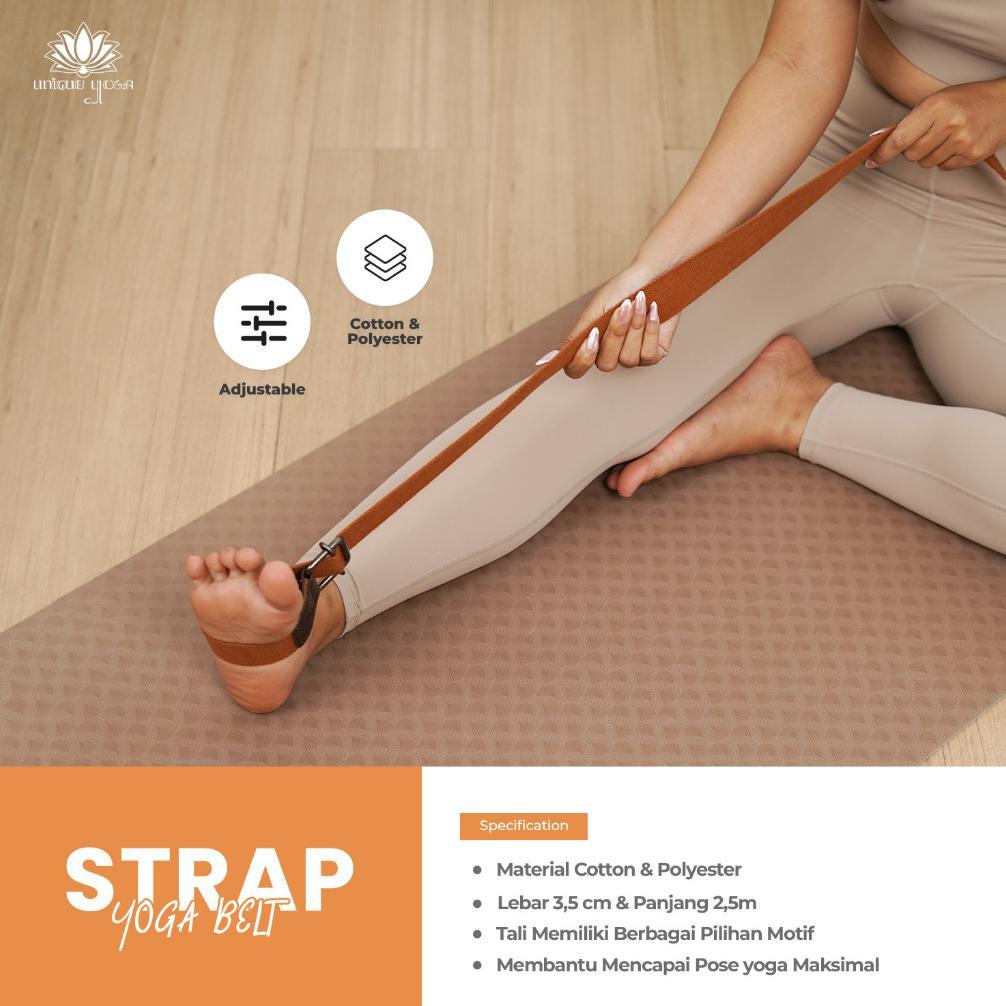 Termurah Strap Yoga Premium Polos / Strap Yoga Motif / Belt Yoga Motif / Belt Besi Yoga / Dring Yoga
