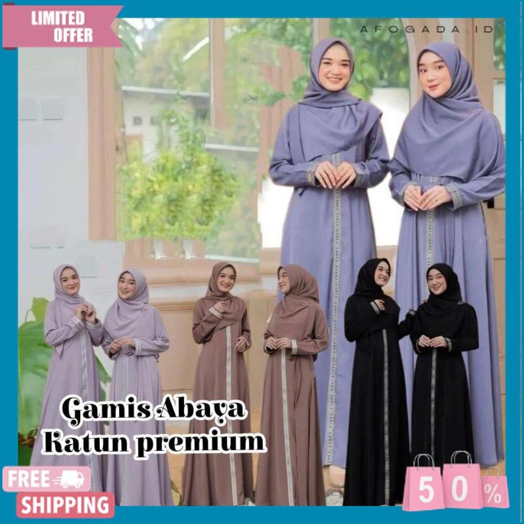 Cuci Gudang Abaya Maxi Dress Premium/Gamis Abaya Arabian Renda Garis Satu Terbaru/Gamis Mewah Ful Re