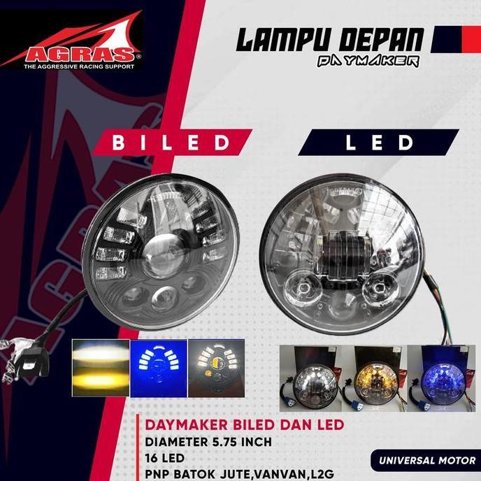Promo Lampu Depan Head Lamp DAYMAKER 5.75 INCH LED/BILED 16 LED CB GL MPRO MEGAPRO TIREV RX KING Kua