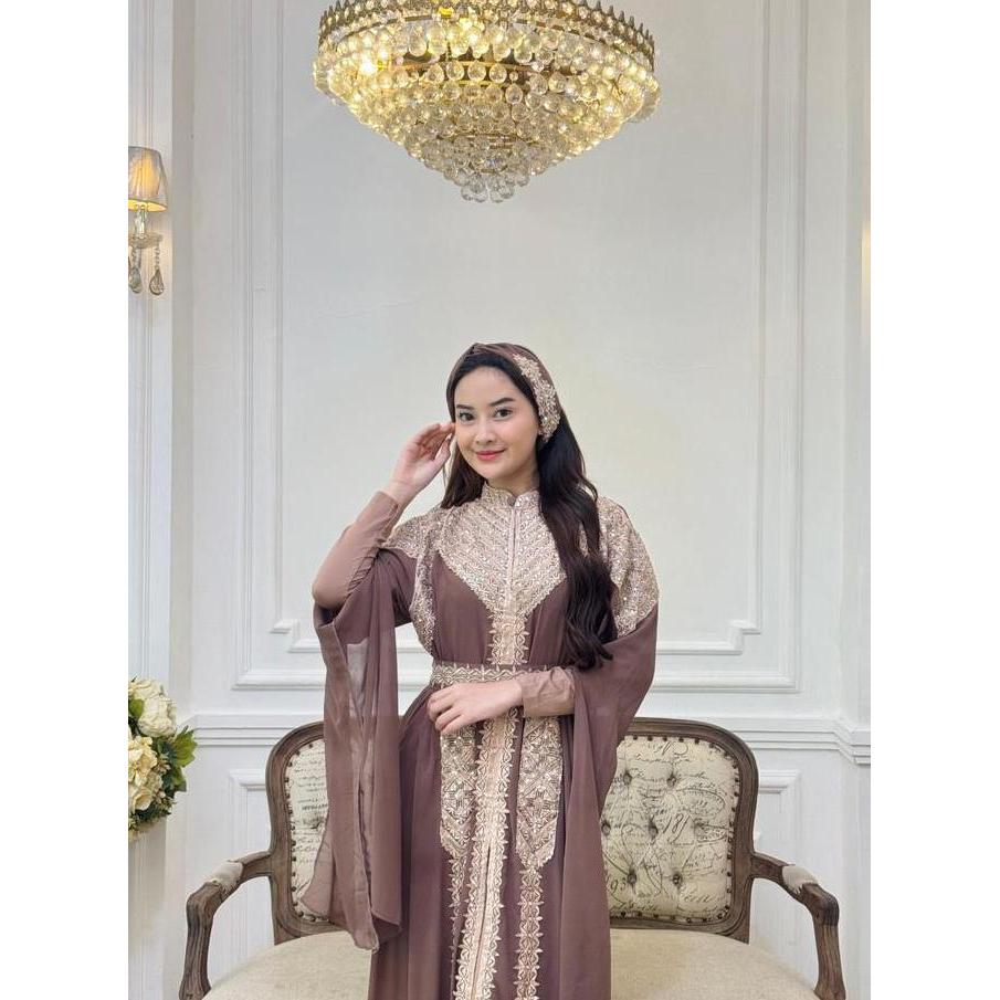 Wxwxw- Exclusive Dress / Kaftan Meera Casual Trendy Formal Wanita Muslim Busui Friendly / Dress Pest