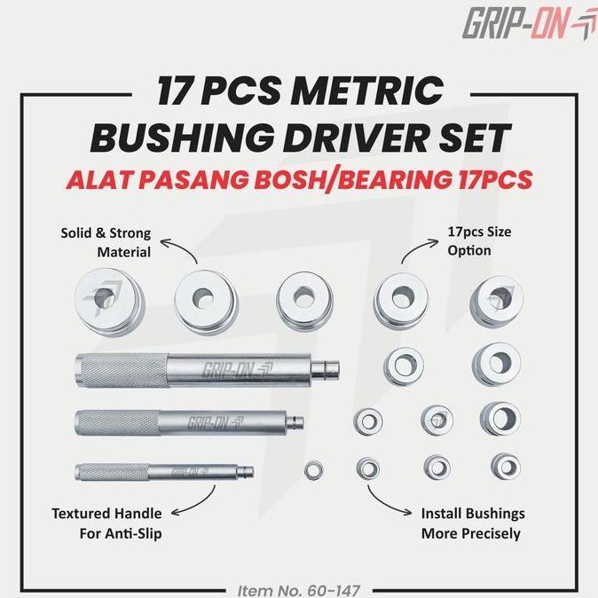 Household - Grip-On Metric Bushing Driver Set 17 Pcs Lepas Pasang Bushing Seal