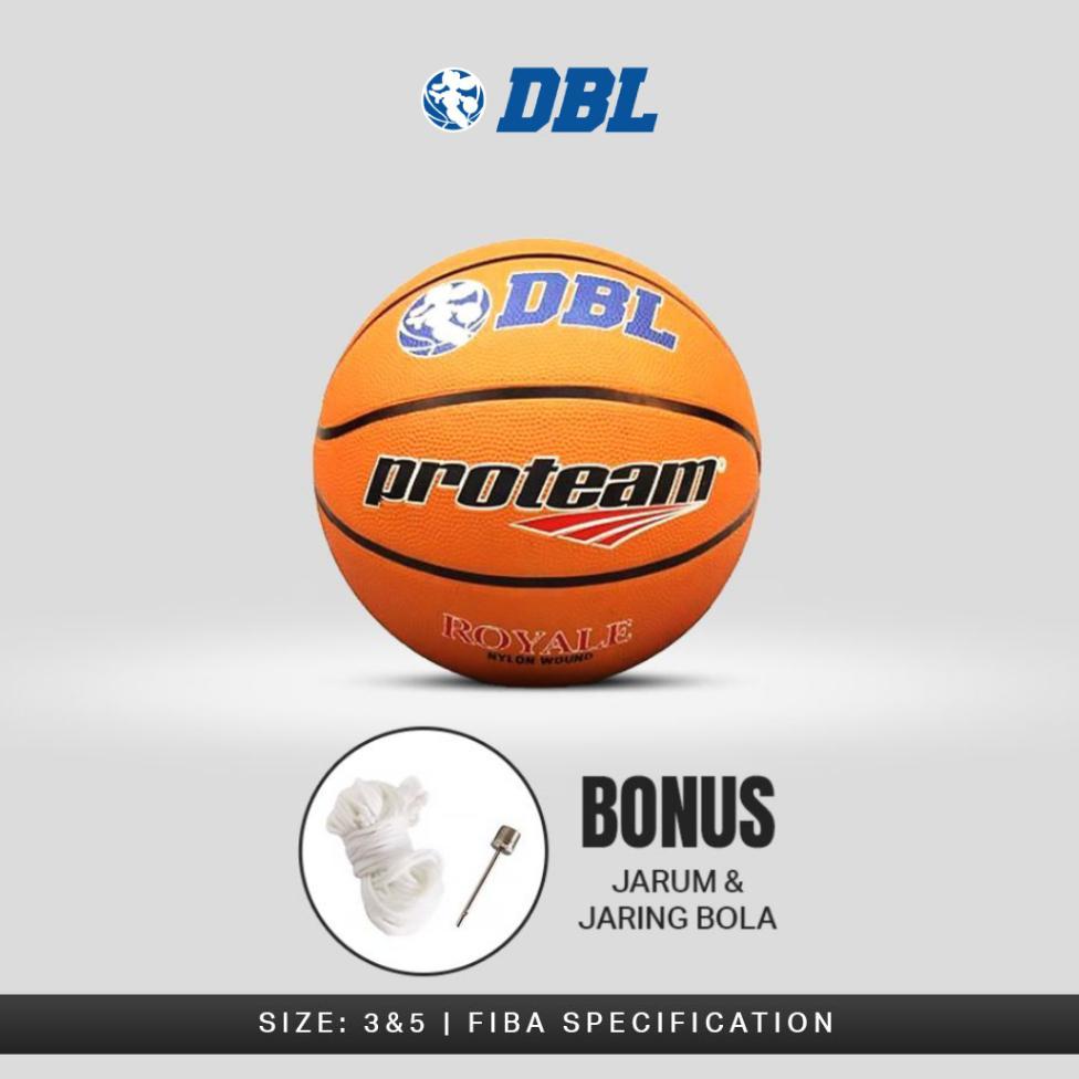 Dbl X Proteam Bola Basket Rubber Royale Edition - Bola Basket Anak Size 3 & 5