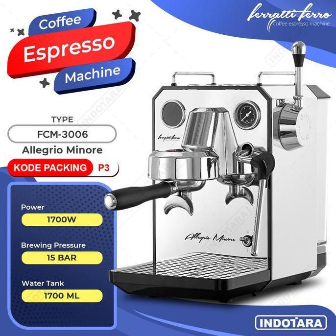 Terlaris Ferratti Ferro Espresso Machine Fcm-3006 Allegrio Minore