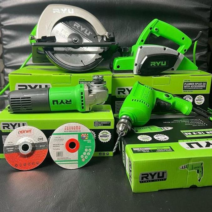 Terlaris Paket Tukang Kayu  ( 4 Item ) Bisa Cod Ryu Paket Tukang Kayu Lengkap Mesin Planer/Serut Dan