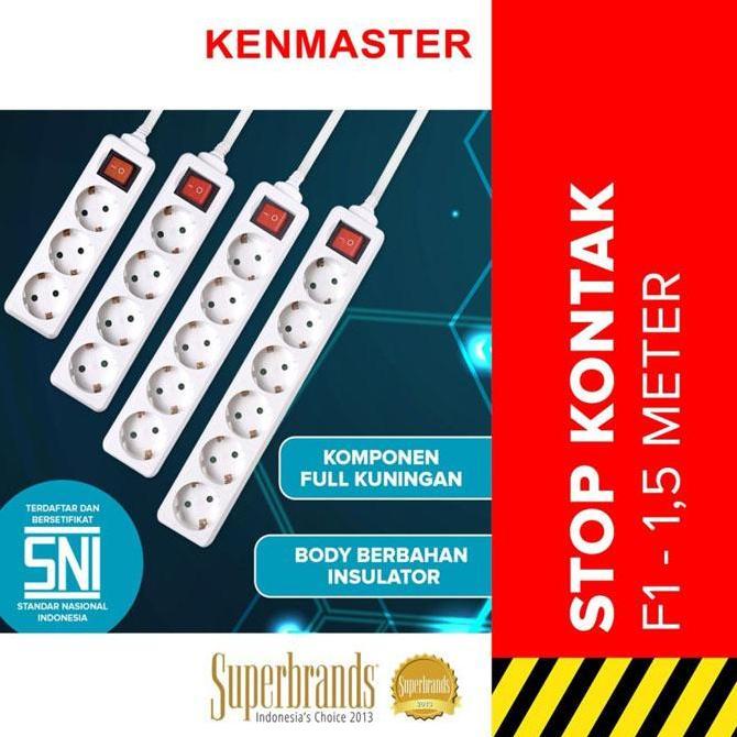 Kenmaster Stop Kontak 6 Lubang F1 Master Switch