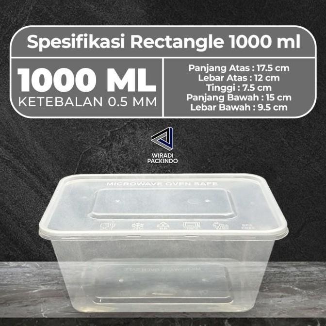 Kotak Nasi 1000ml - Thinwall Persegi Panjang 1000 ml GROSIR