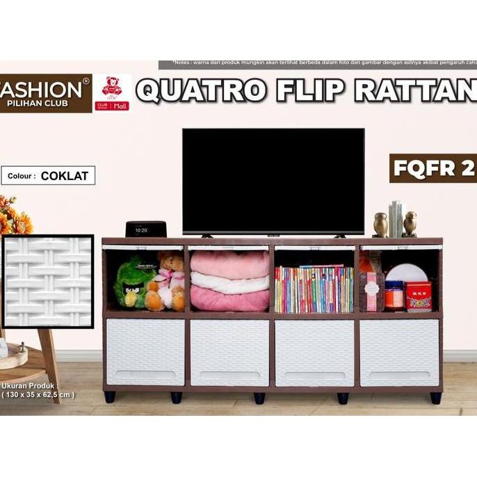 Sale Pilihan Club - Fashion Quattro - Rak Plastik Susun Tv - Lemari Plastik Pakaian - Kabinet Tv - A