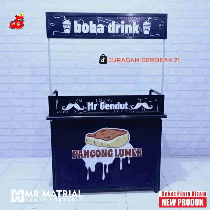 Terlaris Booth Portable Sekat Pintu Spesial Hitam / Gerobak Lipat / Meja Lipat / Gerobak Usaha , Dag