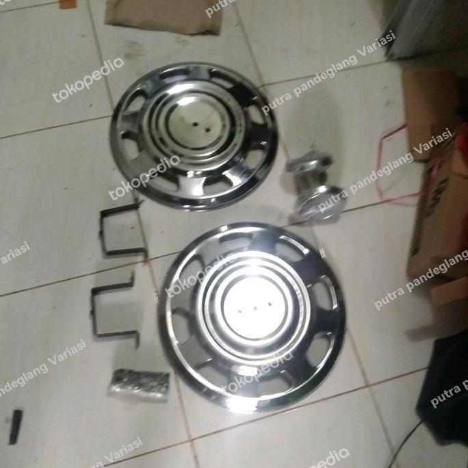Dop Roda Mobil Universal Truk Ring 16 Belakang Model Mercy 2 Pcs Bahan Stenlis Terbatas