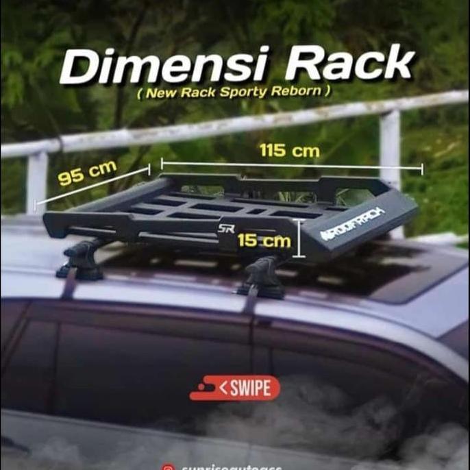 Roof Rack Bagasi Atas Mobil Panther Plus Cross Bar Merek Rhinorack Sunrise Komplit Harga Spesial