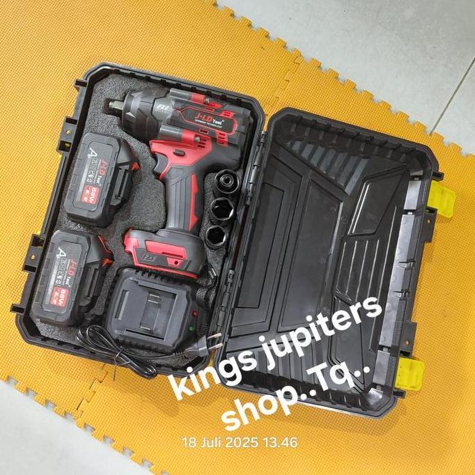 Soon- Jld 700Nm 1/2Dr Set 2 Batre Koper Impact Wrench Jld Box Mesin Buka Baut