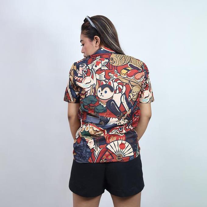 Baju Shirt Kemeja Motif Pria Wanita Full Printing KARAKTER JEPANG 029