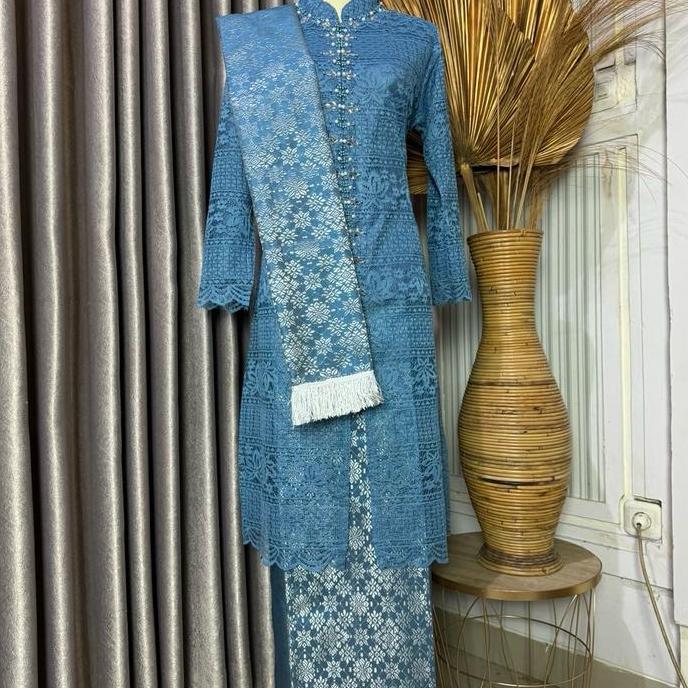 Aywears - SET Songket Slendang Kebaya Brukat Malika Payet Jumbo / Kebaya Kurung Malika Payet Dress W