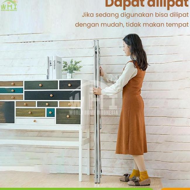 Worldhome Jemuran Baju Lipat Stainless Steel Jemuran Pakaian Tempat Jemuran Baju