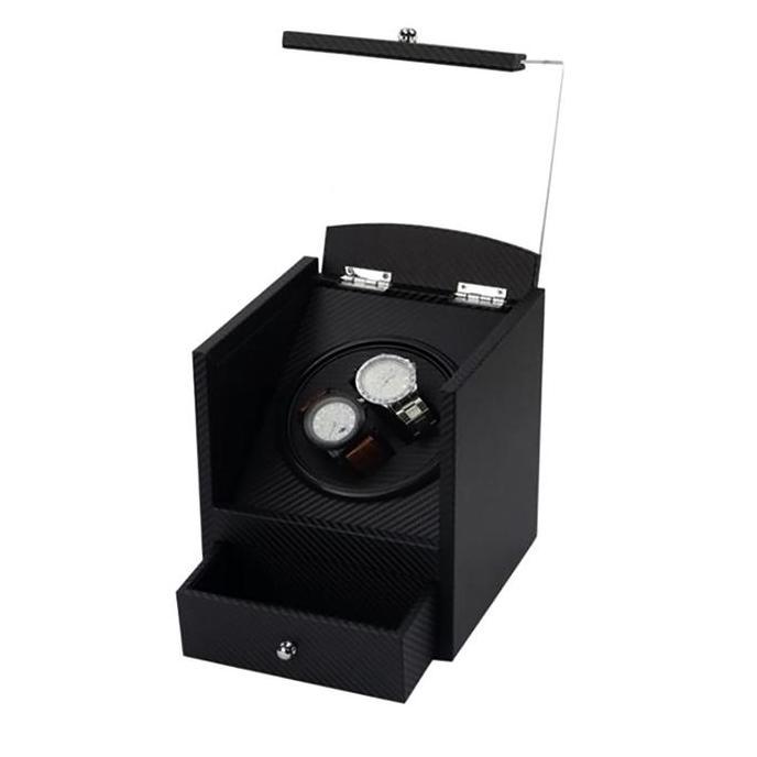 Pemutar Jam Tangan Otomatis Fiber PU Leather Watch Winder WW002 terlaris