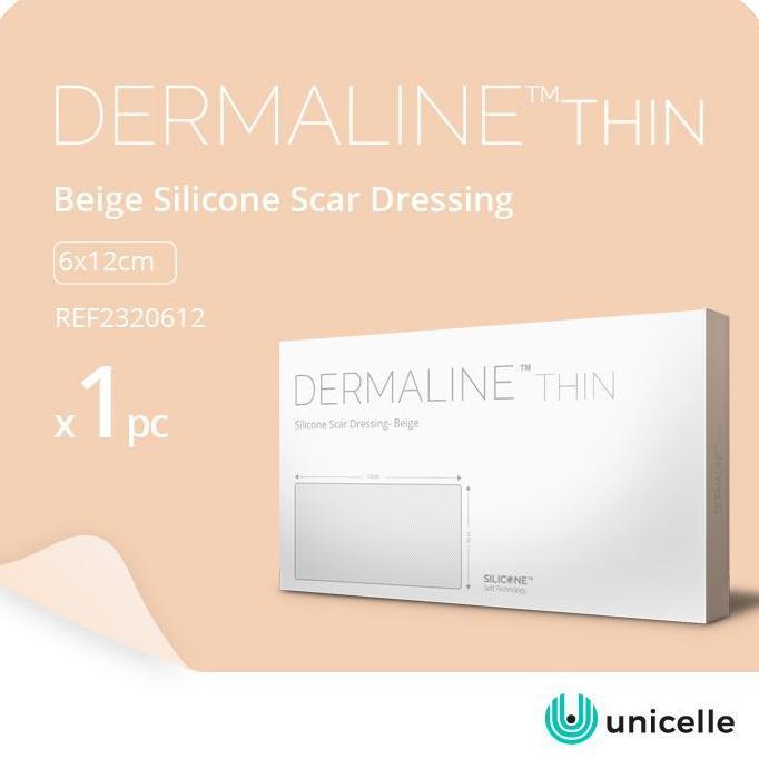 BERKUALITAS - Perawatan Keloid - Dermaline Thin - Silicone Scar Sheet - 6x12cm/pc