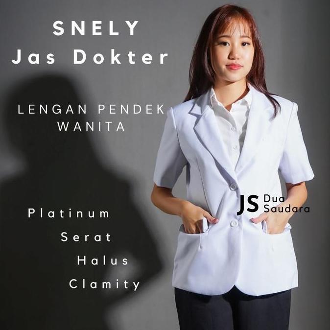 DEAL TERBAIK - SNELI WANITA TANGAN PENDEK / JAS DOKTER WANITA LENGAN PENDEK / BAJU DOKTER WANITA LEN