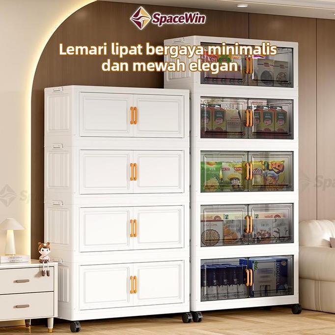 BEBAS ONGKIR - Cubbie Lemari Lipat Plastik Beroda | Rak Penyimpanan Multifungsi, Lemari Lipat Plasti