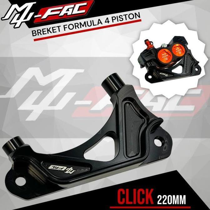 Breket Kaliper Mufac Kaliper Formula 4 Piston Black Edition Vario Mio Beat Scoopy Aerox Sonic Supra 