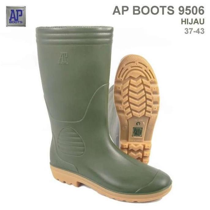 Termurah / Hot Sale Sepatu Ap Boots 9506 Hijau 37-43 Safety Karet Sepatu Ap Boots Pria Boot Proyek S