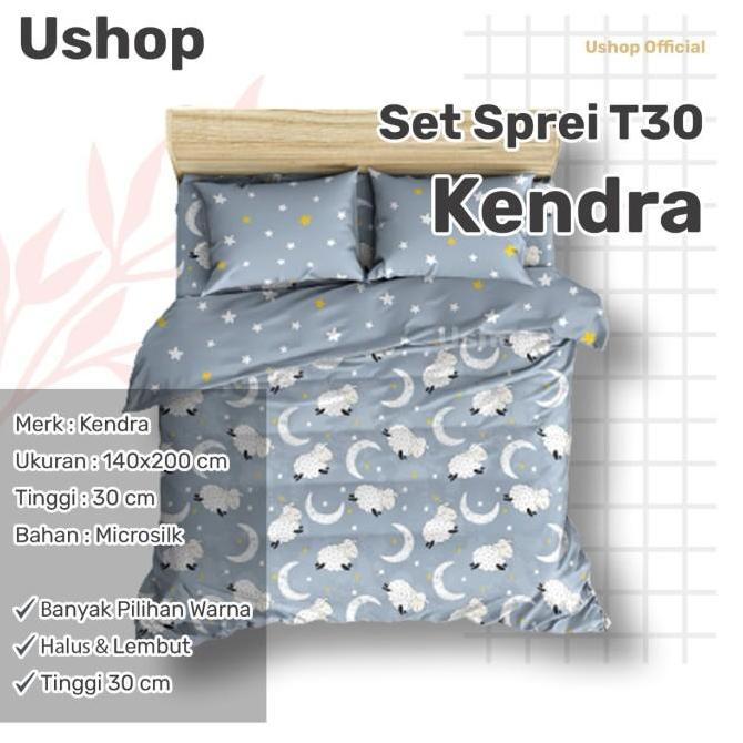 BEST PRICE - Ushop Kendra Sprei Modern 140x200 Tinggi 30CM Motif Bahan Microtex Disperse Halus Lembu
