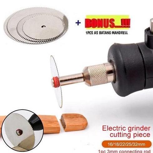 5 PCS MATA GERGAJI MINI GERINDER POTONG CIRCULAR SAW DISC + 1BATANG AS