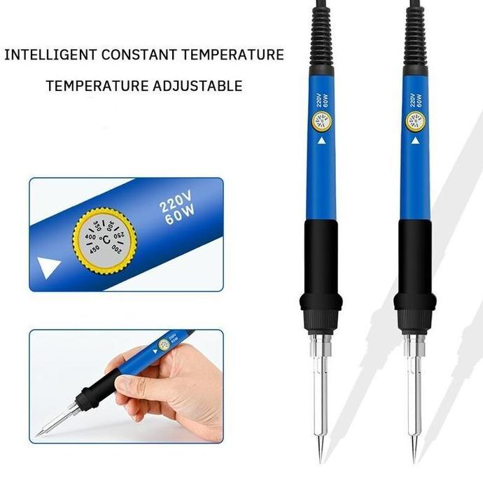SHWARASA PAKET SOLDER LENGKAP 60 WATT DAN AKSESSORIS CEPAT PANAS SUHU BISA DIATUR Solder Listrik 1 S