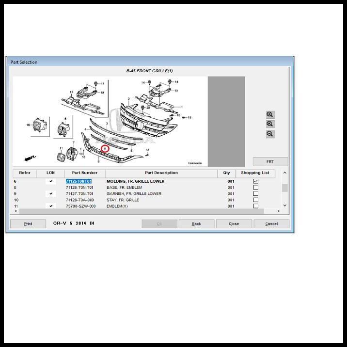 DISKON MOULDING GRILL CRV LIST GRILL CRV GEN 4 2013-2015 ORIGINAL 