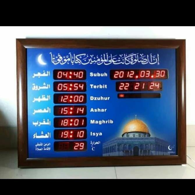 Terlaris Jam Masjid Adzan Dan Iqomah Dinding Digital Led Besar Super Premium