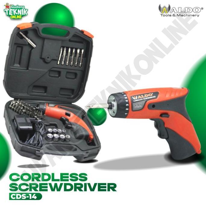GUNMED Cordless Screwdriver 4.8V DC ALDO CDS-14 / Bor Obeng Cordless Baterai ALDO CDS 14 - Bor Obeng