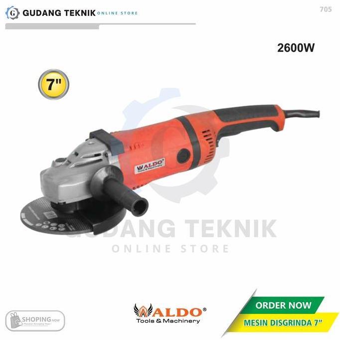 GUNMED Gerinda Disgrinda 7" 2600W ALDO 705 / Mesin Gerinda Tangan 7Inch ALDO 705 - Gurinda Grinda Li