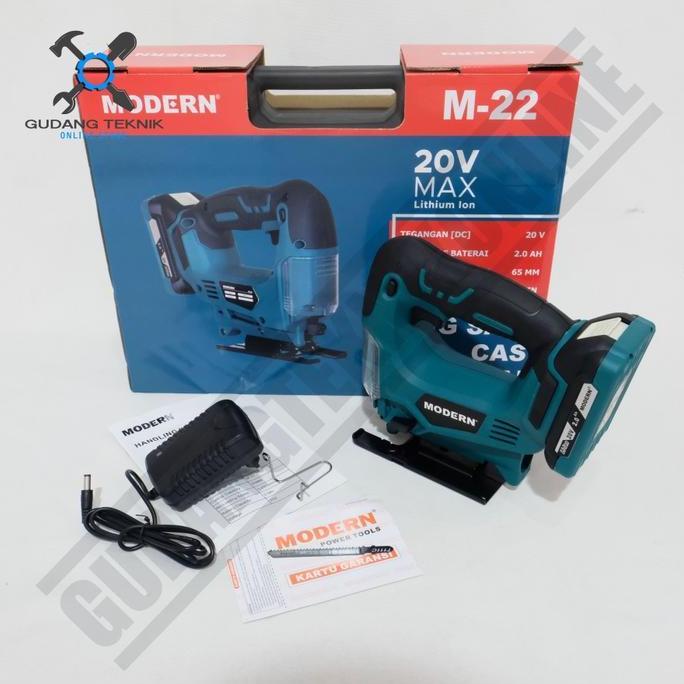 PIXKO Mesin Jigsaw Cordless Modern M-22 / Gergaji Jig Saw Baterai 20V Modern