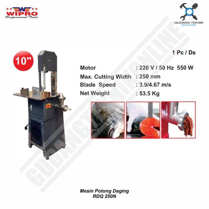 GUNMED Mesin Potong Daging 10 Inch WIPRO RDQ-250N / Meat Saw 10" WIPRO RDQ25